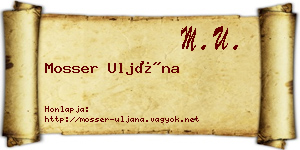Mosser Uljána névjegykártya